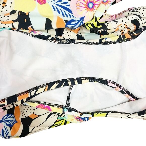 Old Navy One Piece Swimsuit Size XL Scoop Neck High Leg Tropical Floral Print - Picture 8 of 11